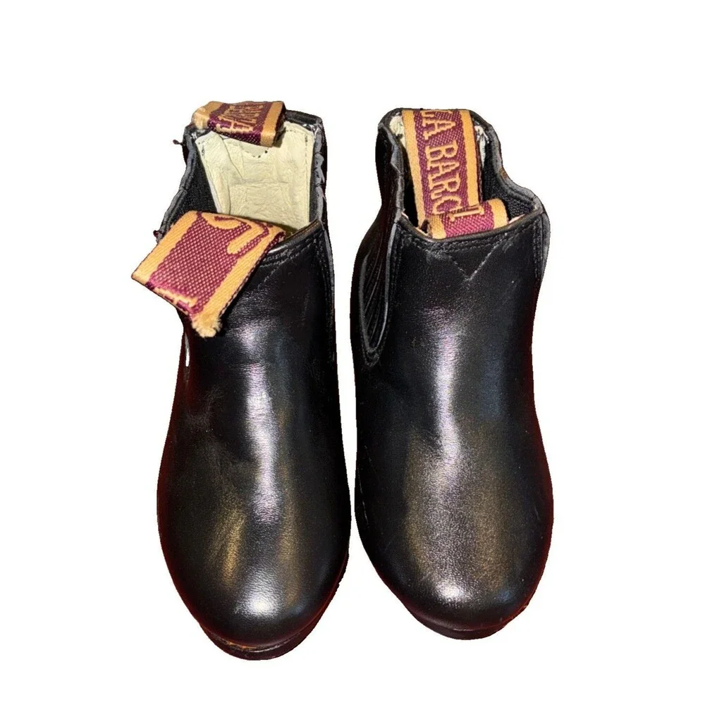 La Barca Paso de Mula Kids Black Leather Botines Charros Size 14 MEX 7C US